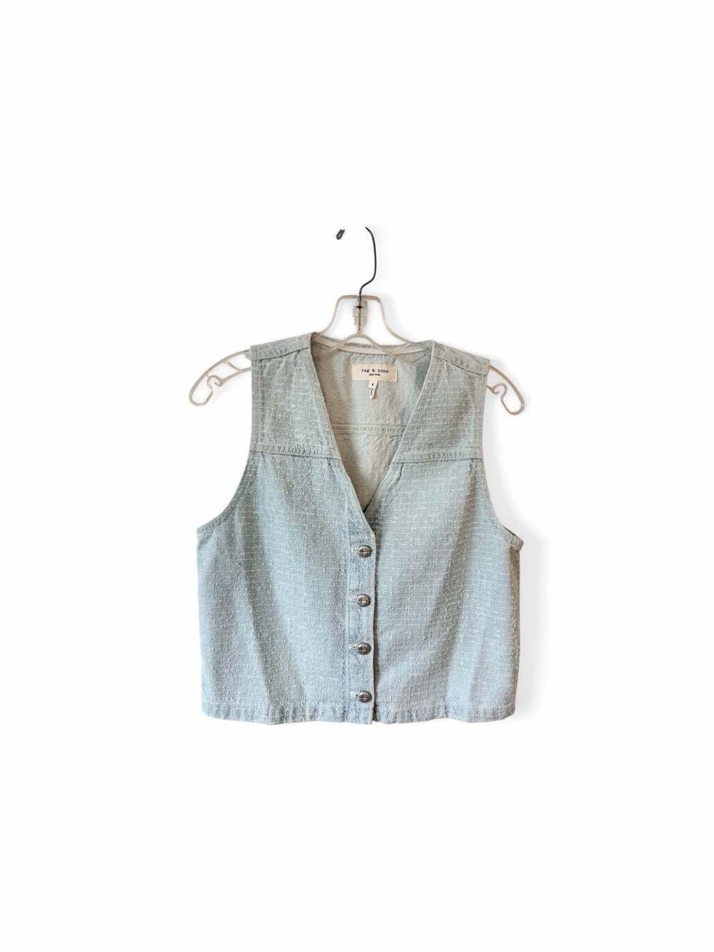rag & bone Juliana Tweed Button-Front Vest size 8 NWOT - Picture 2 of 6